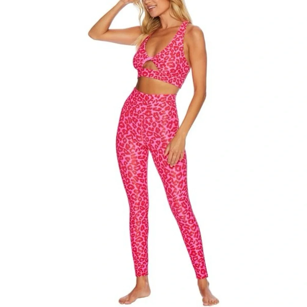 Beach Riot Pink Leopard Activewear Set - Picture 1 of 3